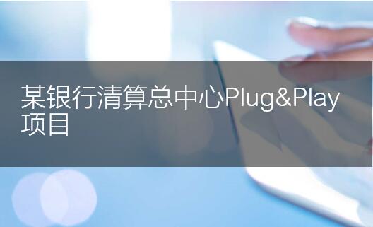 某銀行清算總中心Plug&Play項(xiàng)目